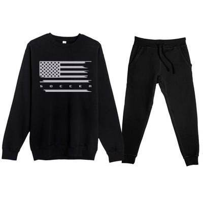 American Flag Soccer Apparel Soccer Hoodie Premium Crewneck Sweatsuit Set