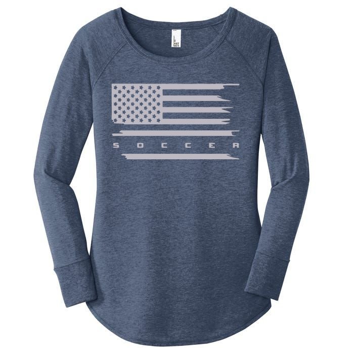 American Flag Soccer Apparel Soccer Hoodie Women's Perfect Tri Tunic Long Sleeve Shirt