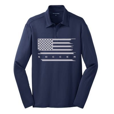 American Flag Soccer Apparel Soccer Hoodie Silk Touch Performance Long Sleeve Polo