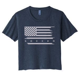 American Flag Soccer Apparel Soccer Hoodie Women's Crop Top Tee