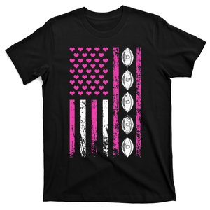 American Football Sports Flag Ball ValentineS Day MotherS T-Shirt