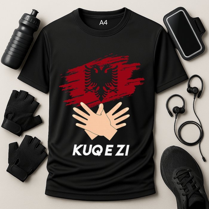 Albanian Flag Shqip Shqiponja Albanian Eagle Albania Cooling Performance Crew T-Shirt