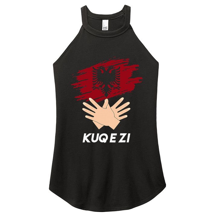 Albanian Flag Shqip Shqiponja Albanian Eagle Albania Women's Perfect Tri Rocker Tank