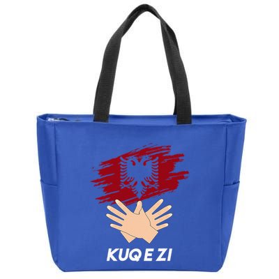 Albanian Flag Shqip Shqiponja Albanian Eagle Albania Zip Tote Bag