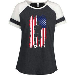 American Flag Soccer Apparel Soccer Enza Ladies Jersey Colorblock Tee