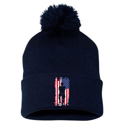 American Flag Soccer Apparel Soccer Pom Pom 12in Knit Beanie