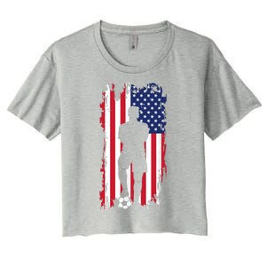 American Flag Soccer Apparel Soccer Women's Crop Top Tee