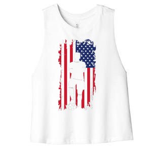 American Flag Soccer Apparel Soccer Women's Racerback Cropped Tank