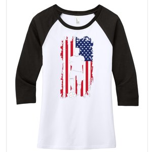 American Flag Soccer Apparel Soccer Women's Tri-Blend 3/4-Sleeve Raglan Shirt