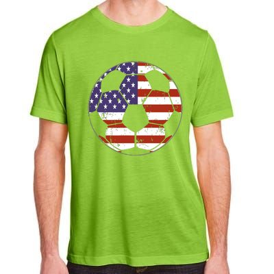 American Flag Soccer Ball Women Adult ChromaSoft Performance T-Shirt