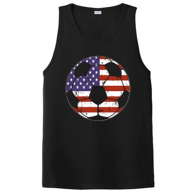 American Flag Soccer Ball Women PosiCharge Competitor Tank