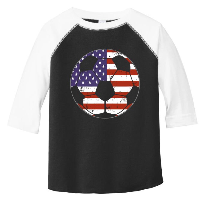 American Flag Soccer Ball Women Toddler Fine Jersey T-Shirt