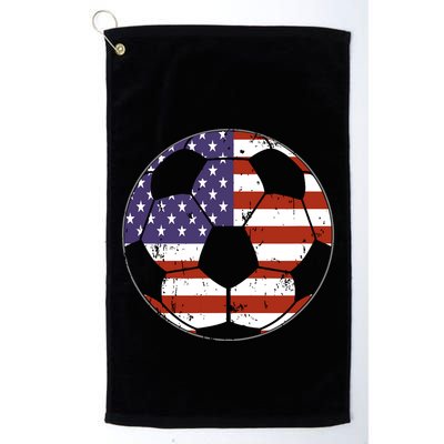 American Flag Soccer Ball Women Golf Towel