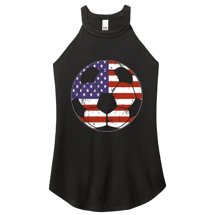 American Flag Soccer Ball Women Women's Perfect Tri Rocker Tank