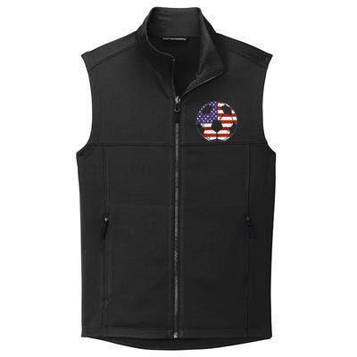 American Flag Soccer Ball Women Collective Smooth Fleece Vest