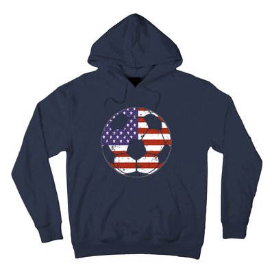 American Flag Soccer Ball Women Hoodie