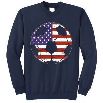 American Flag Soccer Ball Women Sweatshirt