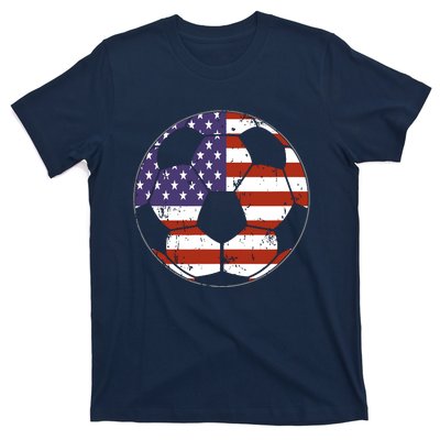 American Flag Soccer Ball Women T-Shirt