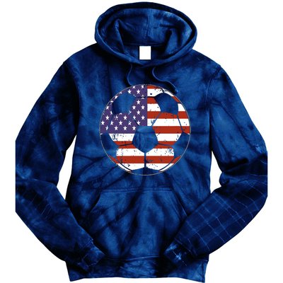 American Flag Soccer Ball Women Tie Dye Hoodie