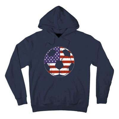 American Flag Soccer Ball Women Tall Hoodie