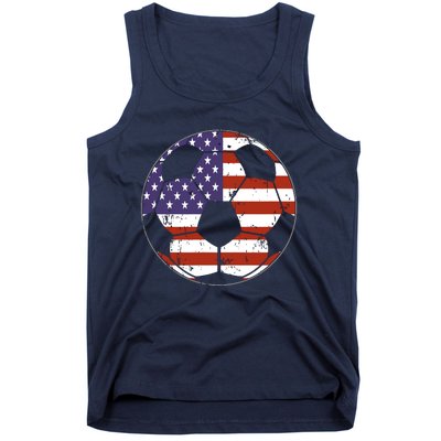 American Flag Soccer Ball Women Tank Top