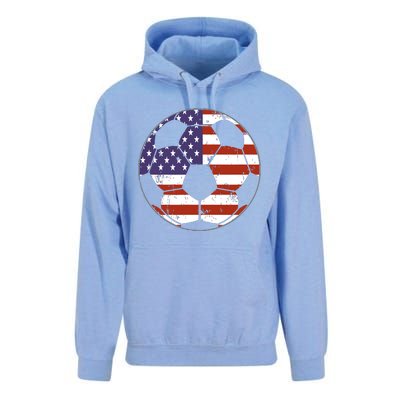 American Flag Soccer Ball Women Unisex Surf Hoodie