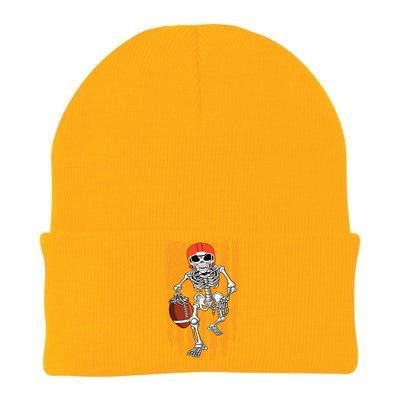 American Football Skeleton Halloween Boy Football Fan Knit Cap Winter Beanie