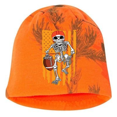 American Football Skeleton Halloween Boy Football Fan Kati - Camo Knit Beanie