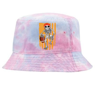 American Football Skeleton Halloween Boy Football Fan Tie-Dyed Bucket Hat