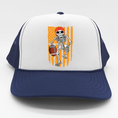 American Football Skeleton Halloween Boy Football Fan Trucker Hat