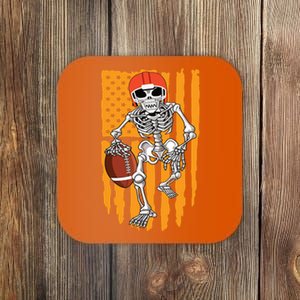 American Football Skeleton Halloween Boy Football Fan Coaster