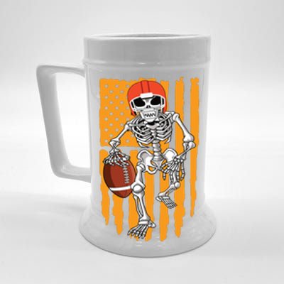 American Football Skeleton Halloween Boy Football Fan Beer Stein