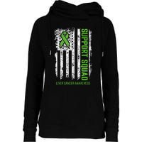 american flag Support Squad Liver Cancer Awareness Womens Funnel Neck Pullover Hood