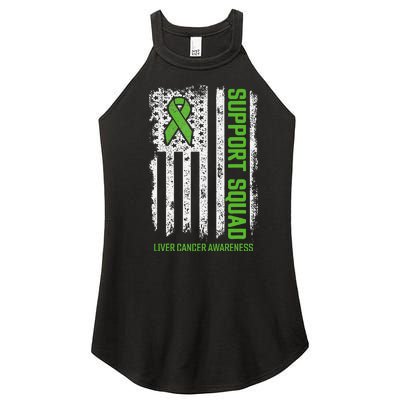 american flag Support Squad Liver Cancer Awareness Women's Perfect Tri Rocker Tank