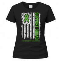 american flag Support Squad Liver Cancer Awareness Women's T-Shirt