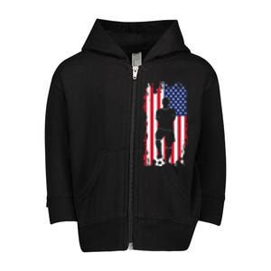 American Flag Soccer Apparel Soccer Toddler Zip Fleece Hoodie