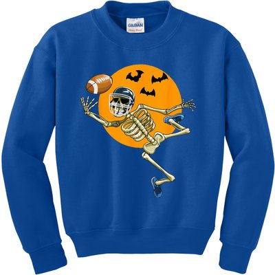 American Football Skeleton Halloween Football Fan Kids Sweatshirt