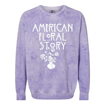 American Floral Story Halloween Florist Funny Horror Parody Colorblast Crewneck Sweatshirt