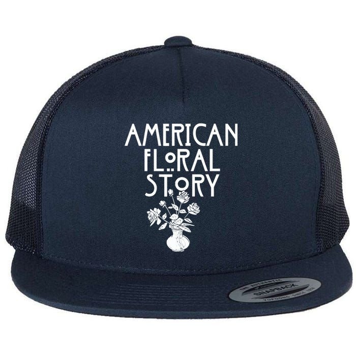 American Floral Story Halloween Florist Funny Horror Parody Flat Bill Trucker Hat