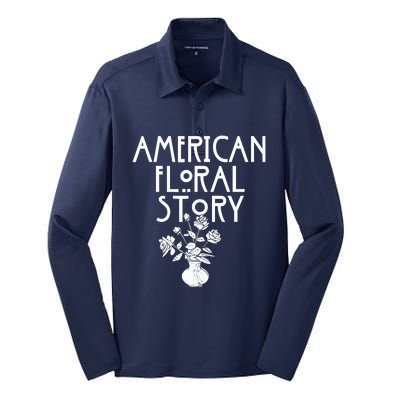 American Floral Story Halloween Florist Funny Horror Parody Silk Touch Performance Long Sleeve Polo