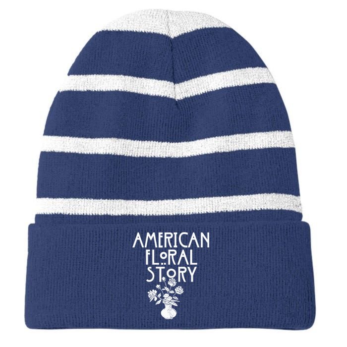 American Floral Story Halloween Florist Funny Horror Parody Striped Beanie with Solid Band