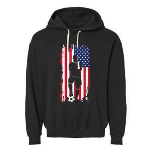 American Flag Soccer Apparel - Soccer Garment-Dyed Fleece Hoodie