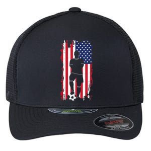 American Flag Soccer Apparel - Soccer Flexfit Unipanel Trucker Cap