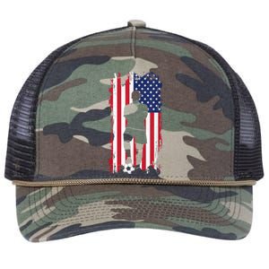 American Flag Soccer Apparel - Soccer Retro Rope Trucker Hat Cap