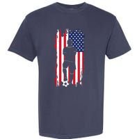 American Flag Soccer Apparel - Soccer Garment-Dyed Heavyweight T-Shirt