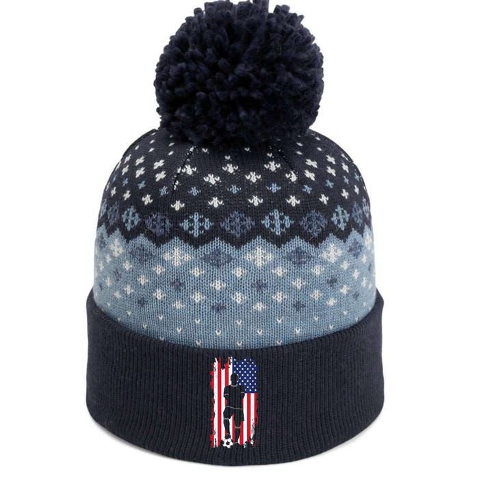 American Flag Soccer Apparel - Soccer The Baniff Cuffed Pom Beanie