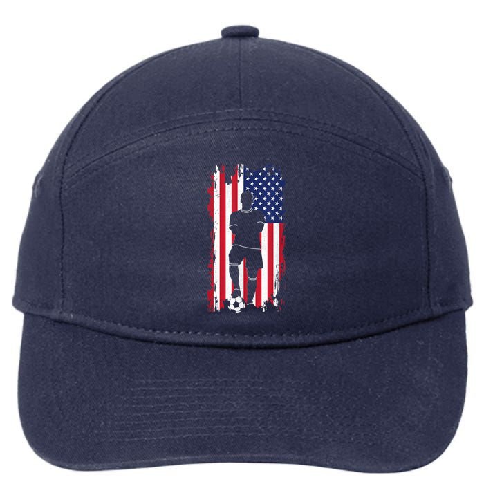 American Flag Soccer Apparel - Soccer 7-Panel Snapback Hat