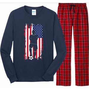 American Flag Soccer Apparel - Soccer Long Sleeve Pajama Set