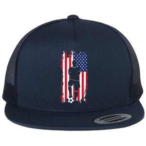 American Flag Soccer Apparel - Soccer Flat Bill Trucker Hat