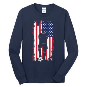 American Flag Soccer Apparel - Soccer Tall Long Sleeve T-Shirt